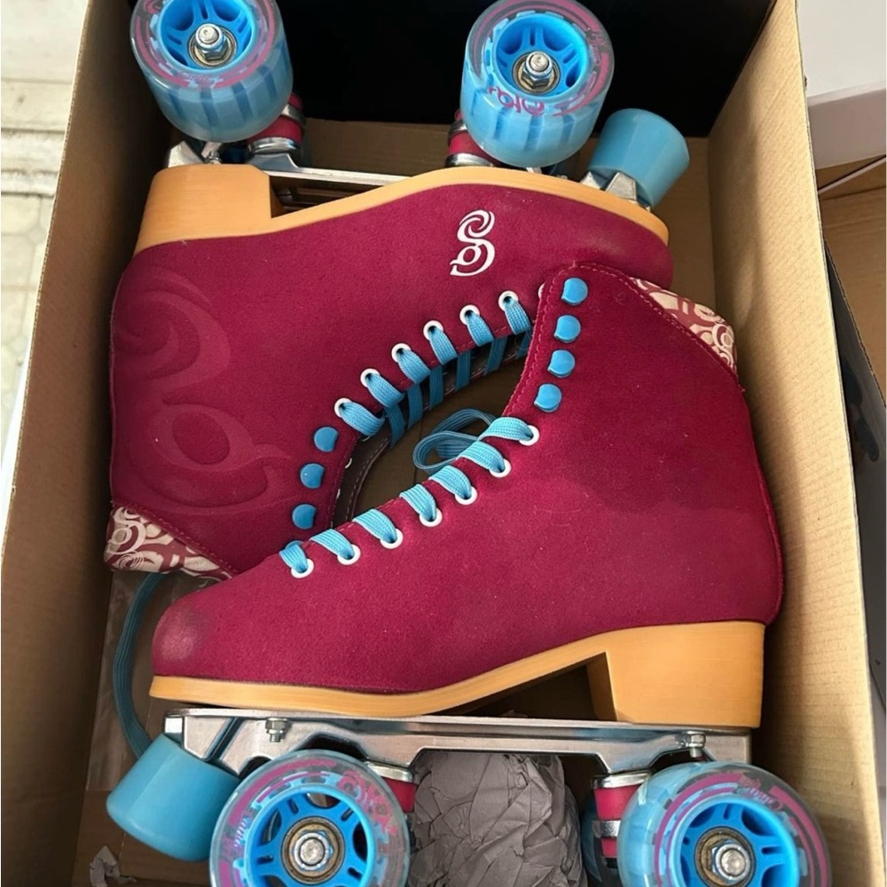 Candy Girl Pink Roller Skates with Blue Wheels